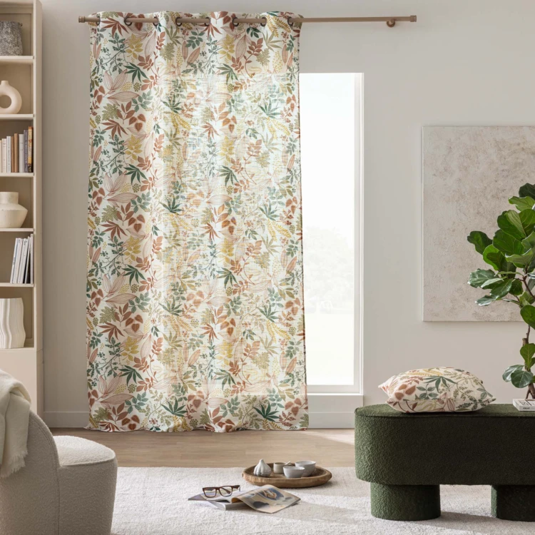 Coussin polylin imprimé feuillages