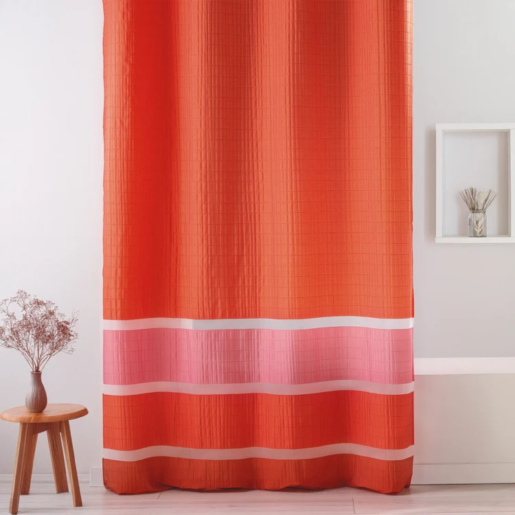 Voilage fantaisie tissée avec rayures horizontales