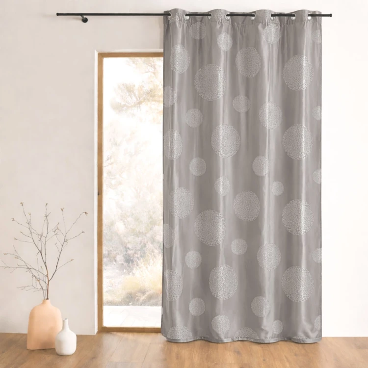 Rideau ameublement en Taffetas imprimé Argent