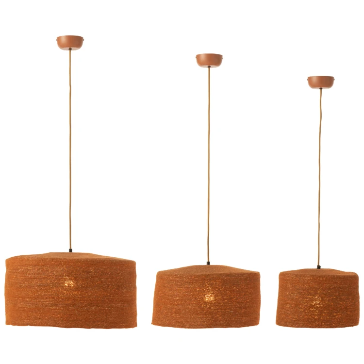 Lot de 3 suspensions en jonc