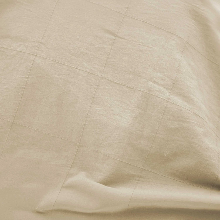 Drap-housse en coton lavé motif carreaux jacquard