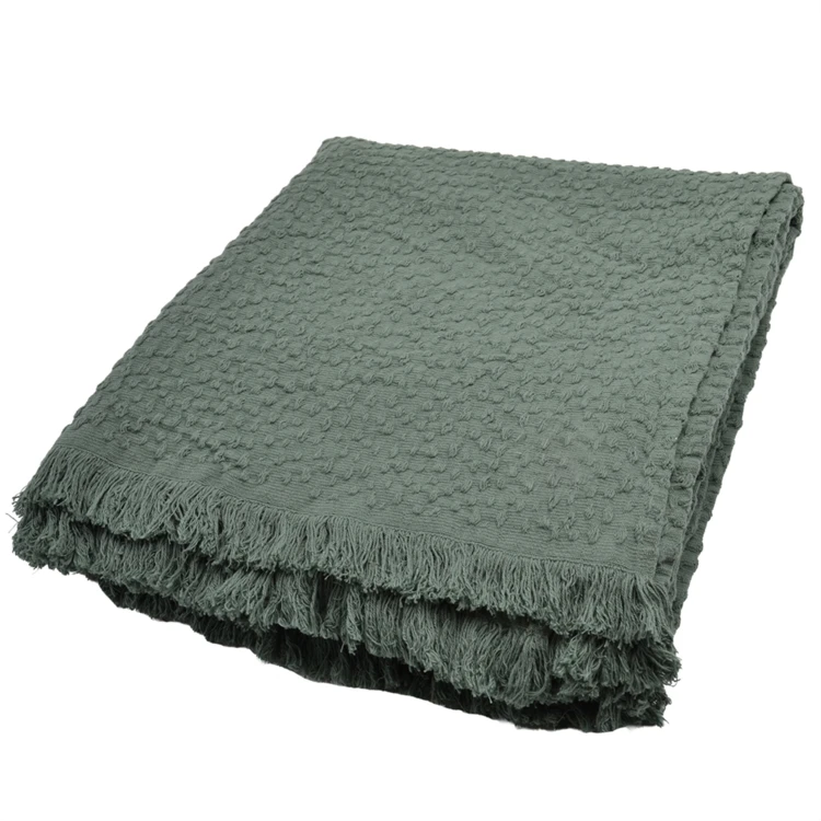 Plaid en coton jacquard à motif goutte d’eau