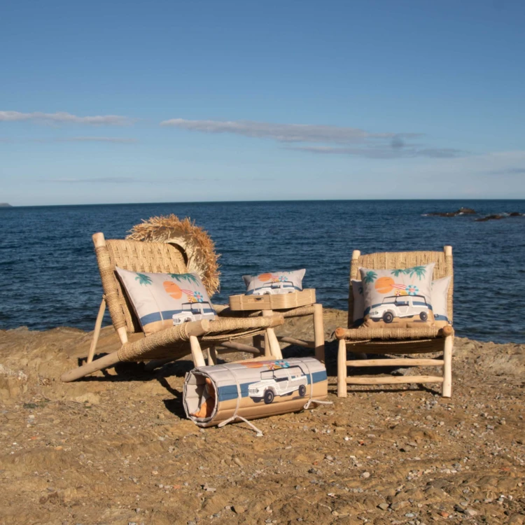 Coussin extérieur décoratif à motif estival