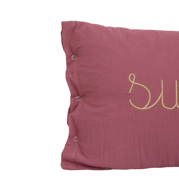 Coussin gaze de coton avec mot doux