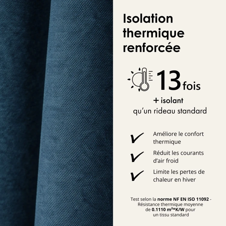 Rideau thermique phonique et semi occultant KONFOR