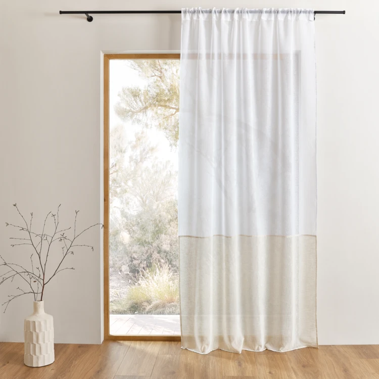 Voilage accroche 3 en 1 bicolore