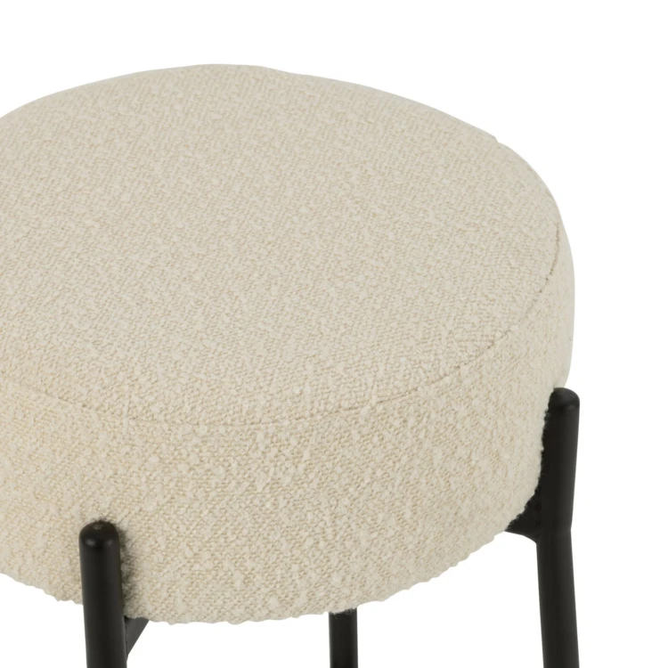 Taburete de bar de tejido bouclé y metal