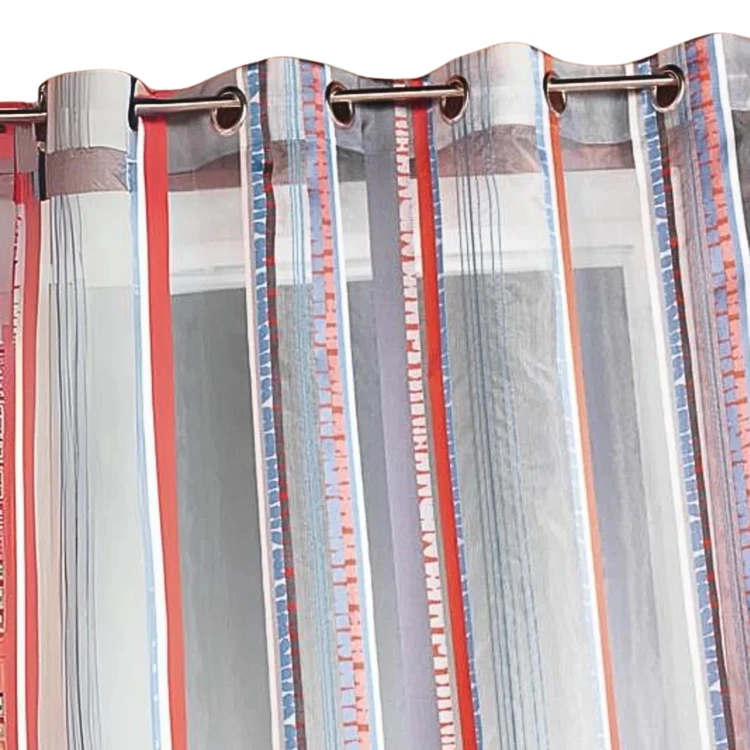 Voilage en organza jacquard à rayures verticales colorées