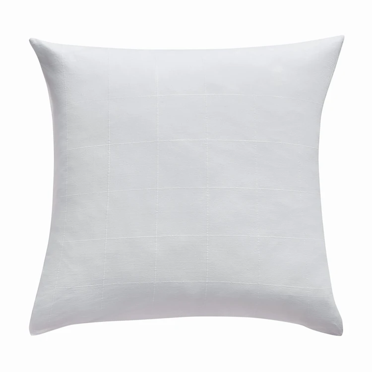 Parure de lit en coton lavé motif carreaux jacquard