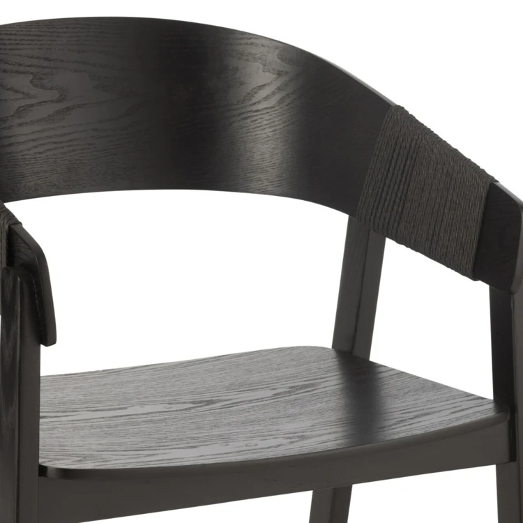 Chaise salle à manger en bois de frêne accoudoirs