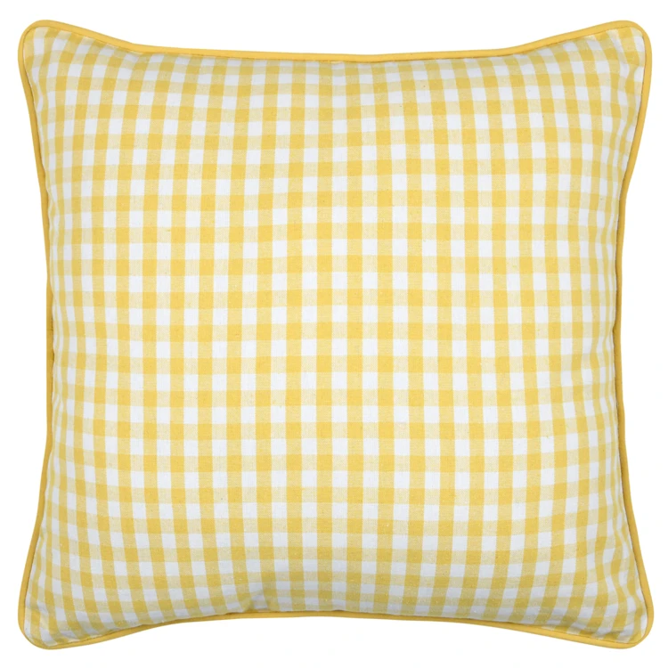 Coussin décoratif motif vichy en polycoton