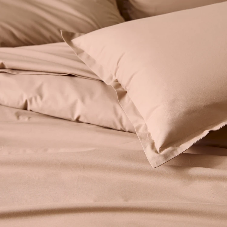 Taie de traversin percale de coton piquée unie