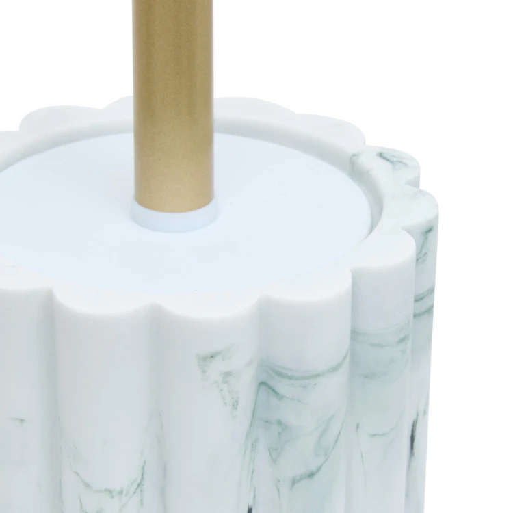 Brosse WC effet marbre avec manche doré