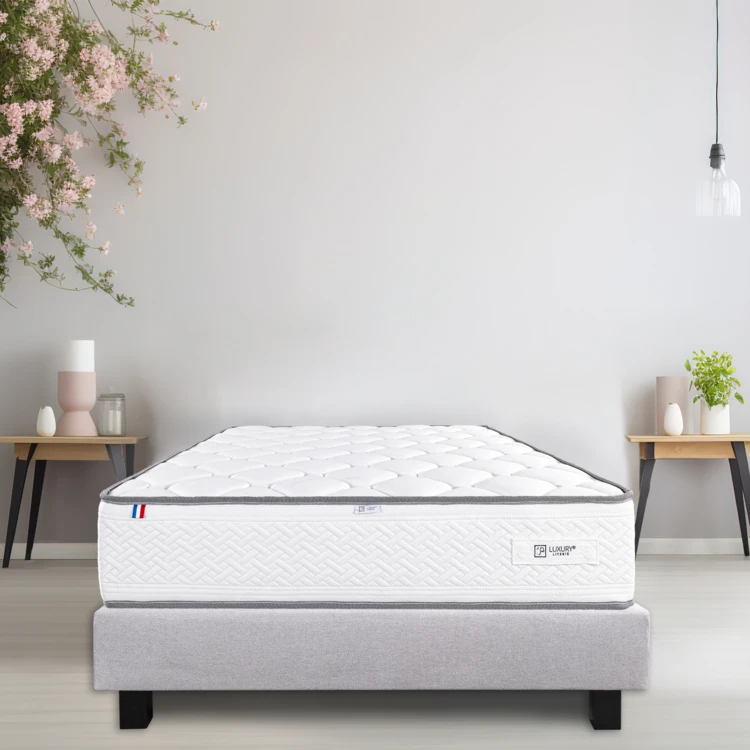 Matratzenset aus Schaumstoff 20 cm mit grauem Lattenrost