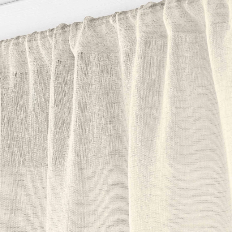Paire de voilages passe-tringle en voile tissé pour porte-fenêtre