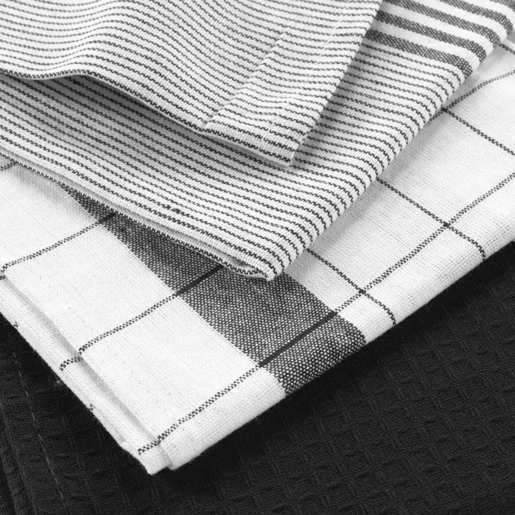3er-Set Geschirrtücher aus gewebter Waffelstruktur-Baumwolle