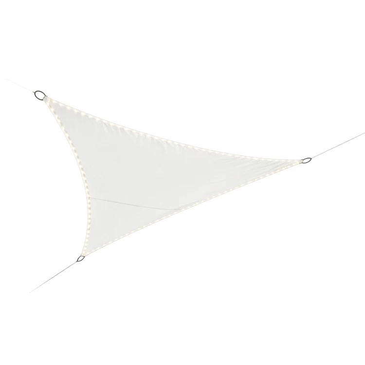 Voile d’ombrage triangulaire avec leds solaires
