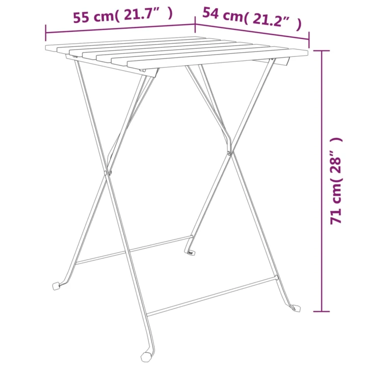 Table de bistro pliante en bois