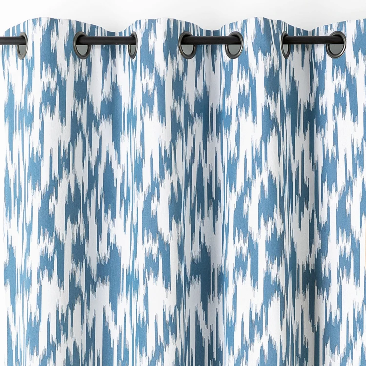 Rideau jacquard motif ikat en fils upcyclés