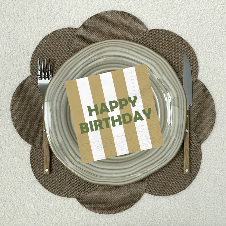 Bedruckte Papierservietten Happy Birthday - 20er-Set