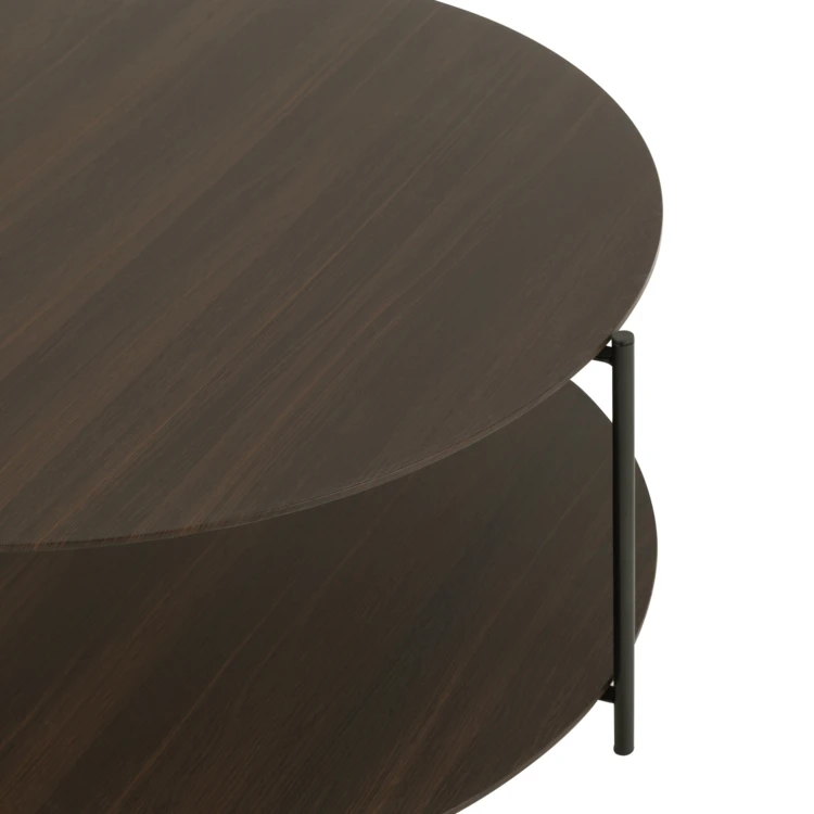 Mesa de centro de madera con estante abierto