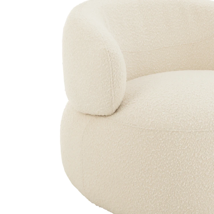 Fauteuil pivotant rond en bouclette