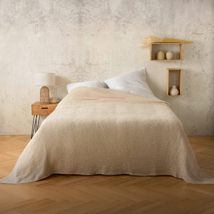 Plaid en coton nid d’abeille
