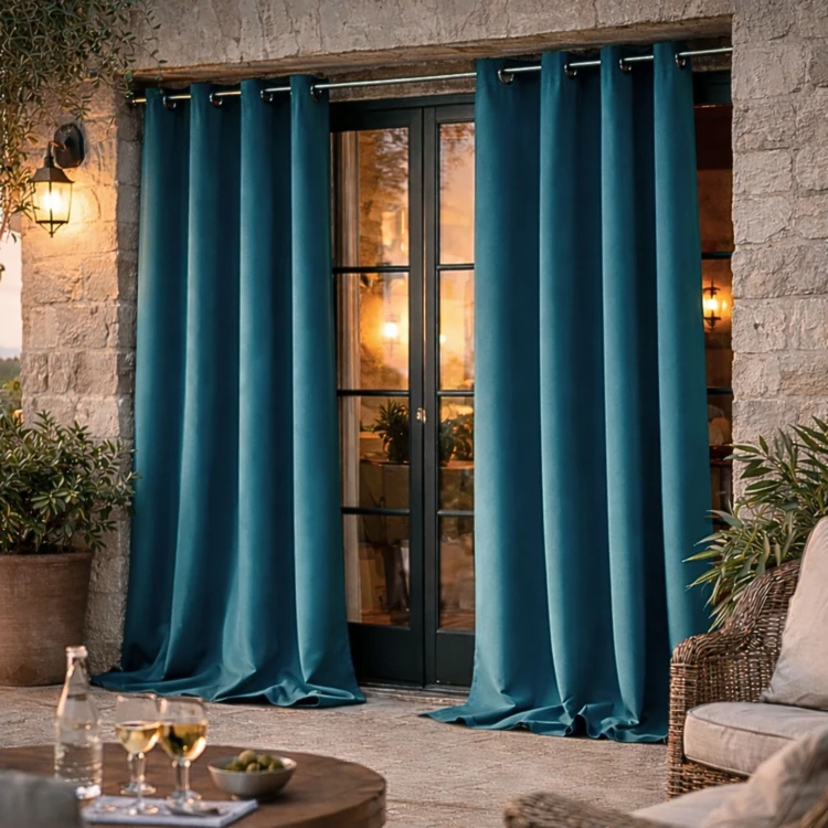 Rideau d'extérieur en tissu déperlant