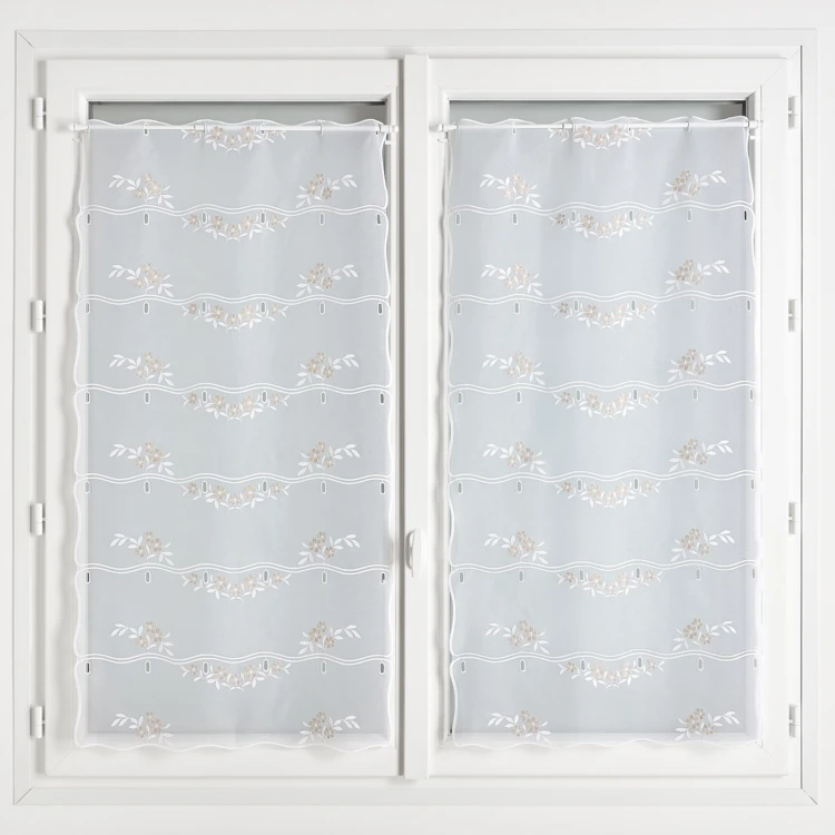 Modulable brodé avec motifs fleurs et feuilles