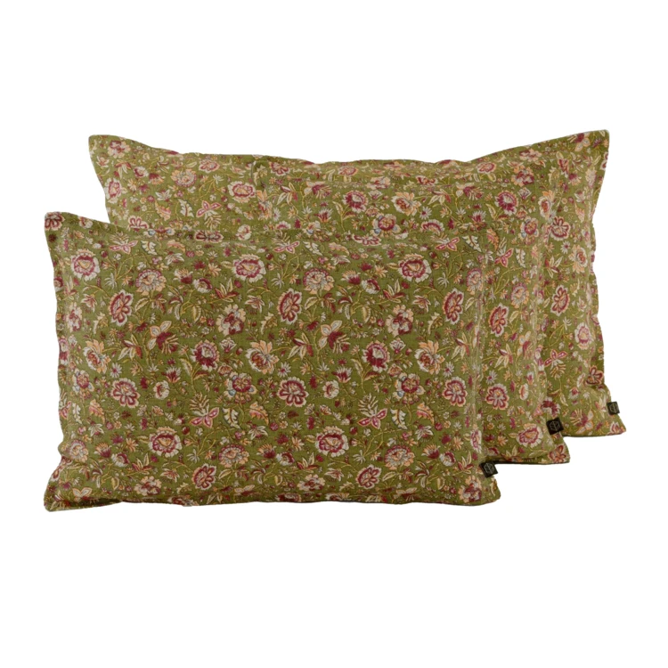 Housse de coussin floral en lin lavé SAMARA HAOMY