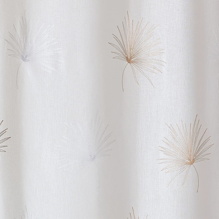 Voilage tamisant brodé à motif palme avec œillets
