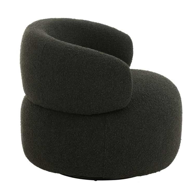 Fauteuil pivotant rond en bouclette
