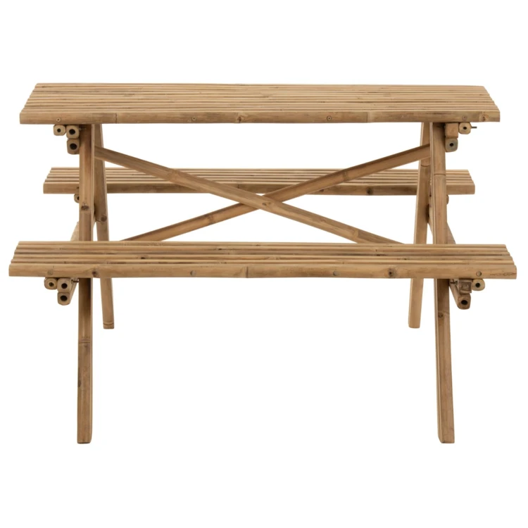 Table de pique-nique en bambou naturel