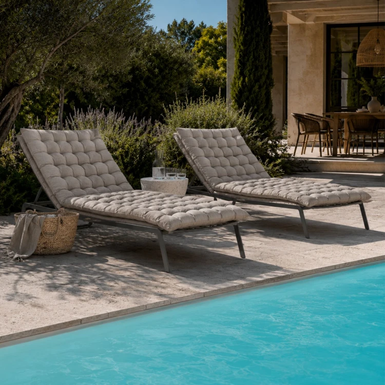 Matelas bain de soleil matelassé coton lavé