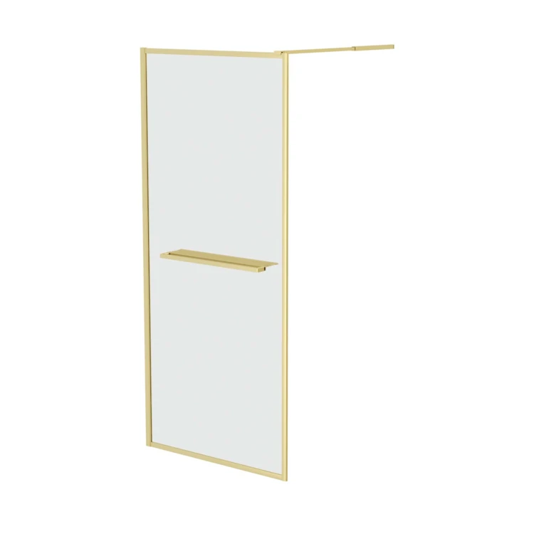 Paroi de douche à l’italienne avec étagère et porte-serviette