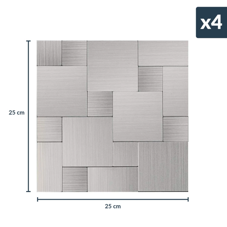 Crédence adhésive murale 3D effet tressé 4 pièces