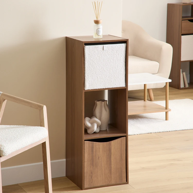 Etagère 3 cases en panneau de particules effet bois