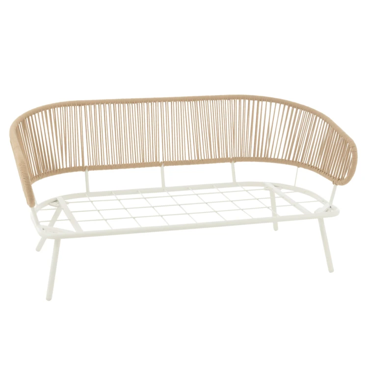 SET DE 3 CHAISES POA FER/ROTIN BLANC