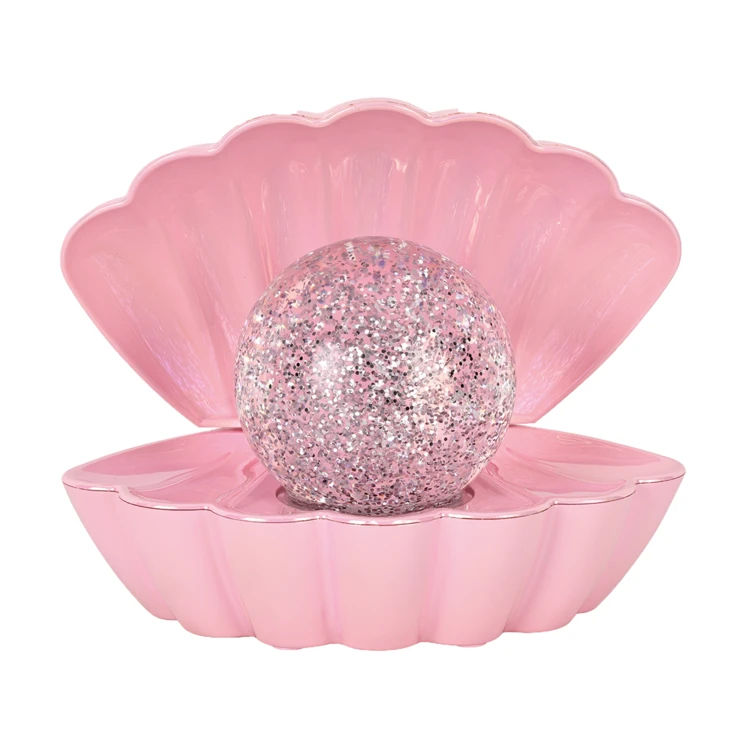 Leuchtende Muschellampe mit Glitzereffekt