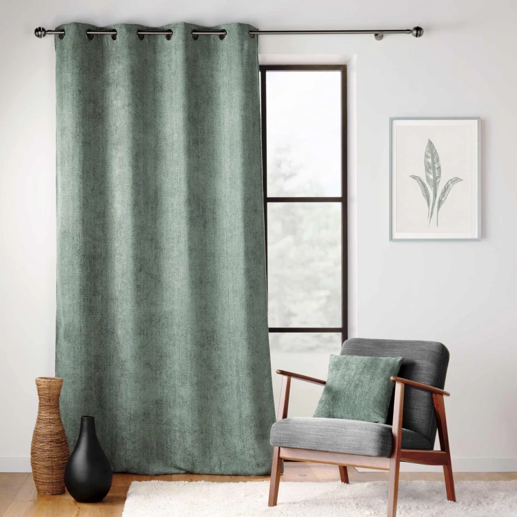 Rideau à œillets en velours chenille