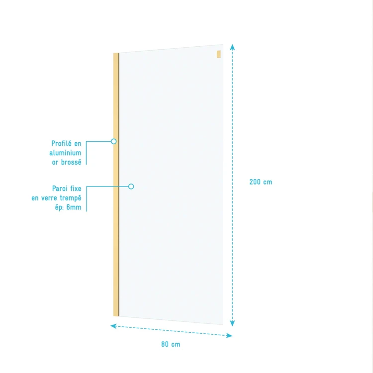 Paroi de retour en verre trempé