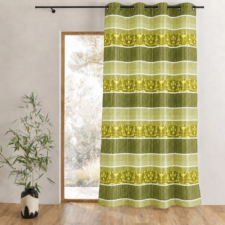 Rideau en jacquard à rayures horizontales colorées