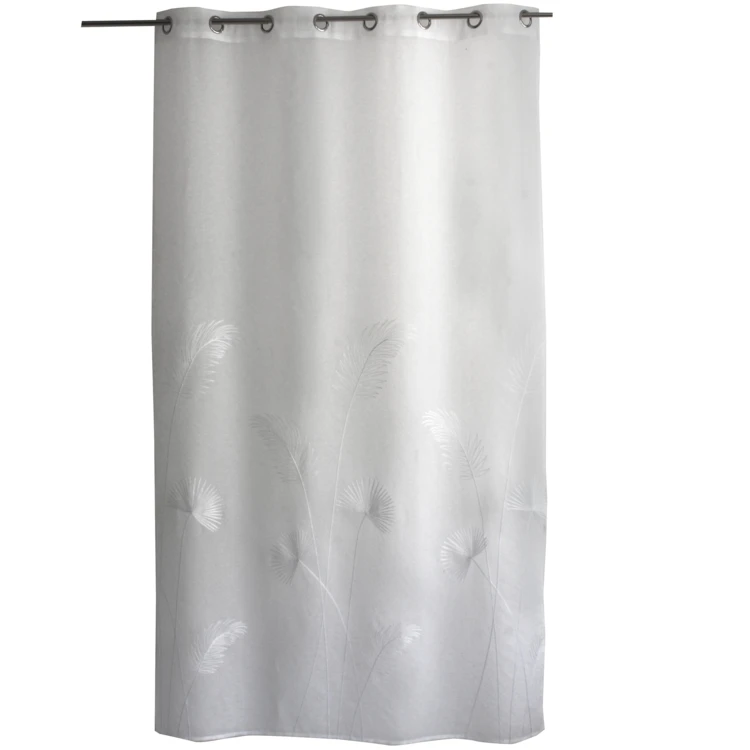 Voilage brodé motif feuille de palmier