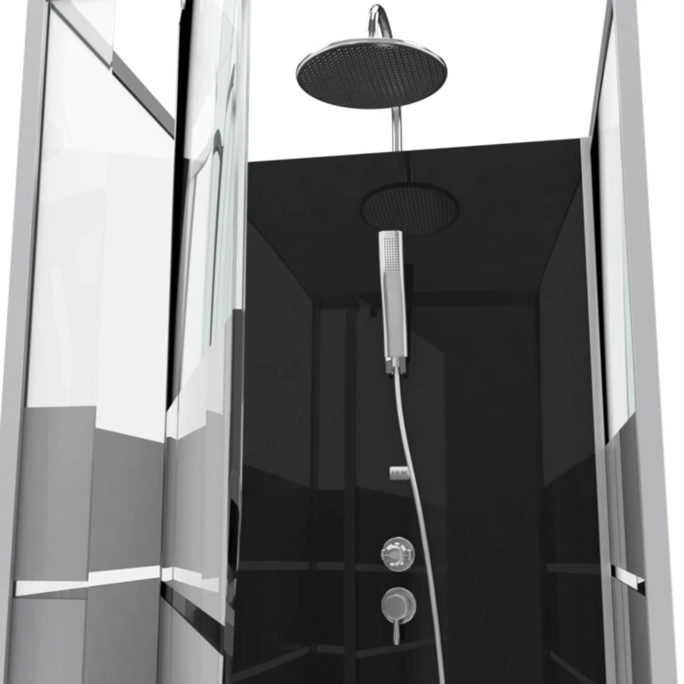 Cabine de douche carrée avec verre sérigraphié