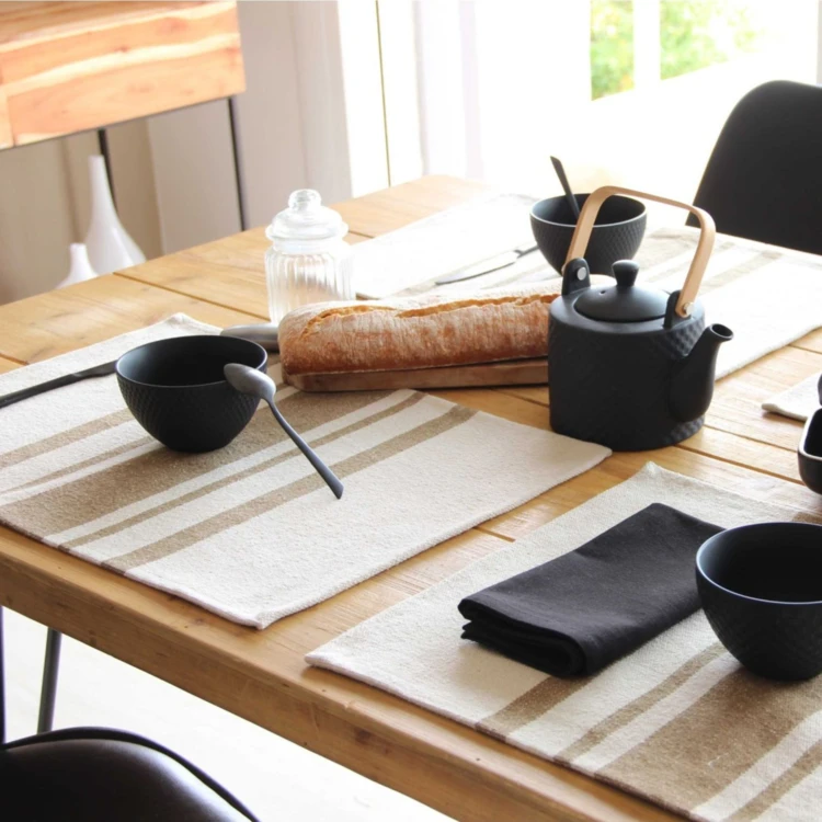 Lot de 4 Sets de table coton épais Rustique