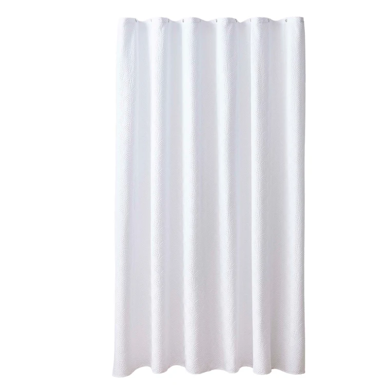 Rideau de douche gaufré en microfibre avec crochets