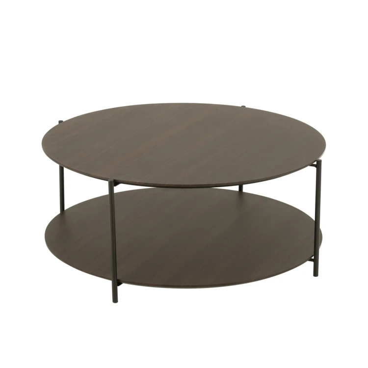 Mesa de centro de madera con estante abierto