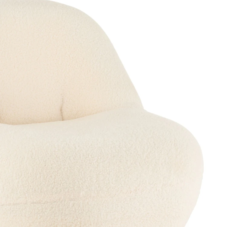 Fauteuil moelleux velours effet bouclette