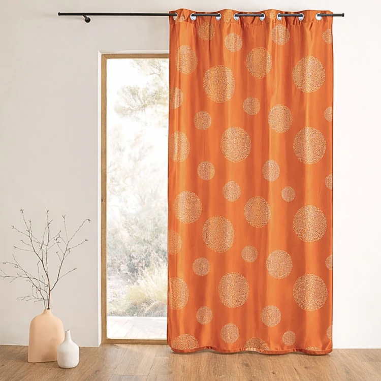 Rideau ameublement en Taffetas imprimé Argent