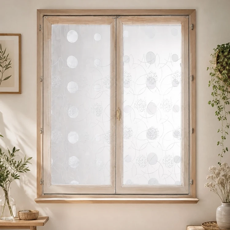 Petit voilage droit en organza brodé de motifs lunaires